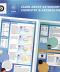 Out Of This World Space Science Kit With Sixty One STEM Experiments for Kids Ages Eight and Up, showing instruction booklet pages.