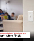 White 1 Gang Wall Plate Cover With Screws Included For Light Switch Or Outlet No Fuss Easy Install for DIY renovations
