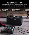 FRFR-GO Portable 30W Guitar Amp For Electric And Bass with Dual 3 Inch Speakers on a studio floor