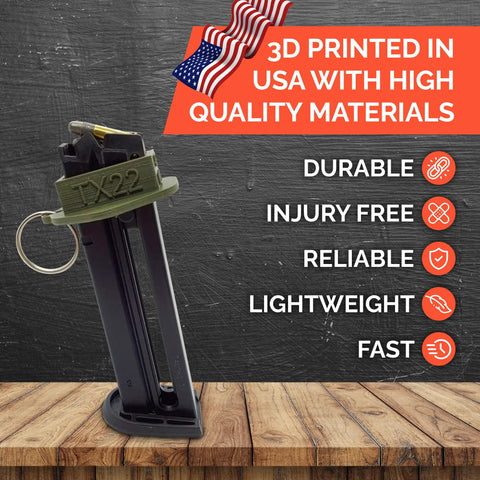 TX22 Magazine Speed Loader For Taurus TX22 Models No Hassle Pain Free Loading Comfortable Grip Large Flanges For Thumb Relief