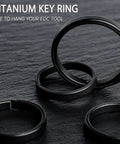Heavy Duty Titanium Key Ring Set With Side Push Design For Easy One Hand Access Split Keyring And Carabiner Keychains