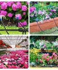 Drip Irrigation System 230Ft Garden Watering Kit With Quick Connect Fittings in use in garden, raised beds and greenhouse
