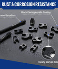 Crowfoot Wrench Set 3/8 Inch Drive, 13 Piece Metric Crowfoot Wrenches With Two Extension Bars, 1/2 Inch To 3/8 Inch Adapter