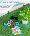 Colorful 18 Pack Mosquito Repellent Bracelets with 60 Patch Refills on Grass, DEET-Free Wrist Bands Safe for Kids and Adults