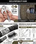 Survival Grappling Hook With Foldable Stainless Steel Heavy Duty Large Hook And 20M 64FT Nylon Rope size and portability guide