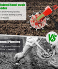 10 Nozzles Garden Seeder With Adjustable Depth Hand Push Roller Planter Metal Precision Row Crop Spreader For Soybean