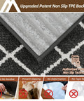 Close-up of dark grey 9x28 inch no slip peel and stick stair treads with TPE backing, showcasing anti-slip features.