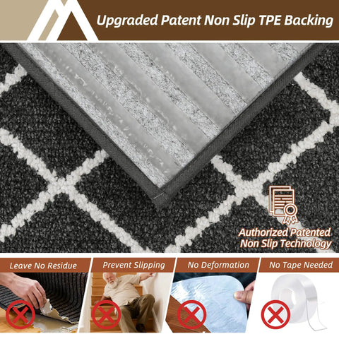 Close-up of dark grey 9x28 inch no slip peel and stick stair treads with TPE backing, showcasing anti-slip features.