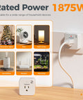 Remote Control Outlet Plug Set With One Remote And Two Outlets, Wireless Light Switch Kit for household devices, 1875W rated power