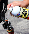 Heavy Duty Breakaway Penetrating Oil for Loosening Rusted Joints and Bolts, fast acting lubricant in use spraying on metal part