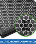 Close-up of activated carbon filter in Two Pack AP1002 Replacement Filters AP1002 RF Compatible With AP1002 Air Purifier H13