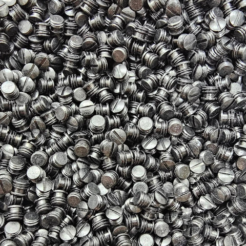 Close-up of 4 Pack Rifle Plug Screws Six Forty Eight Thread For Popular Rifles Hardened Steel Black Finish scattered view