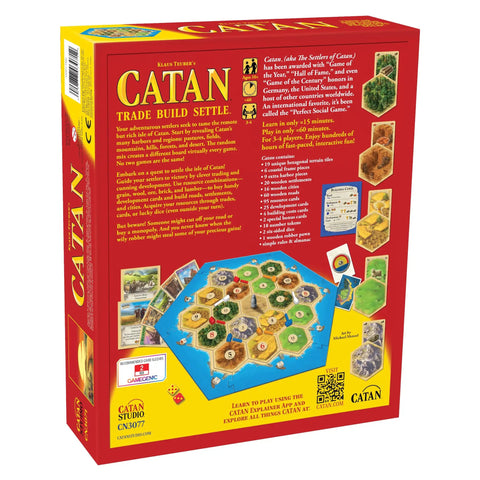 Premium Island Settlement Building Strategy Board Game For Families And Crew Ages 10 Plus Master Resource Trading Expand Territories For An Epic Hella Fun Tabletop Adventure - back of box featuring game details and components.