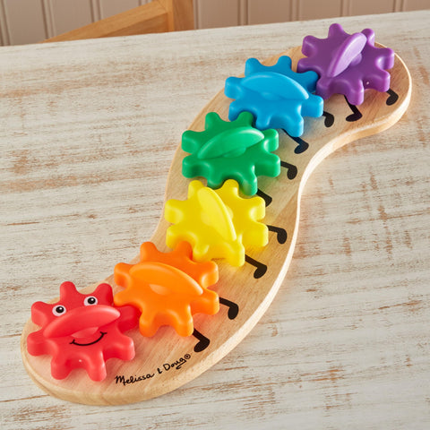 Melissa And Doug Rainbow Caterpillar Gear Toy With Six Interchangeable Gears On A Sturdy Wooden Base A Colorful Matching And Color Recognition Toy For Toddlers And Kids That Builds Fine Motor Skills And Has Serious Fun