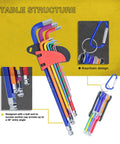 Heavy Duty Hex Key Allen Wrench Set With Metric And Imperial Sizes Torx And Star Bits Long Arm Ball End Wrenches