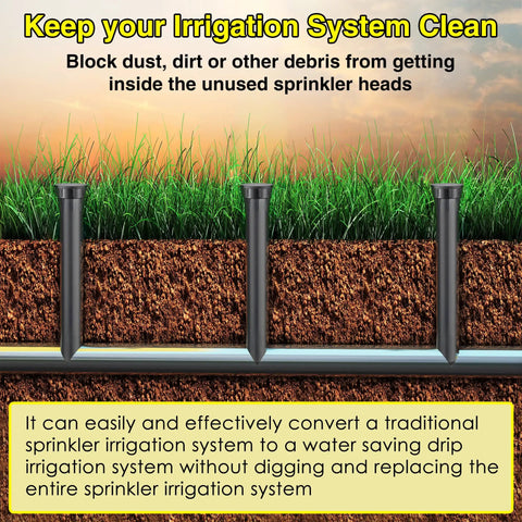 3 Pack Sprinkler Head Cap Set For Hunter Pro Spray Sprinklers With Fluoroelastomer Seals, installed in irrigation system