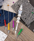12 Pack Beadable Letter Openers Set, Metal Beaded Envelope Openers With Plastic Protective Covers, 6 Color Assortment, Each About 7.05 By 0.31 Inches