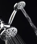 Premium 6 Inch High Pressure Three Way Rainfall Shower Combo With Dope Rain Head And Six Setting Handheld Use Separately Or Together