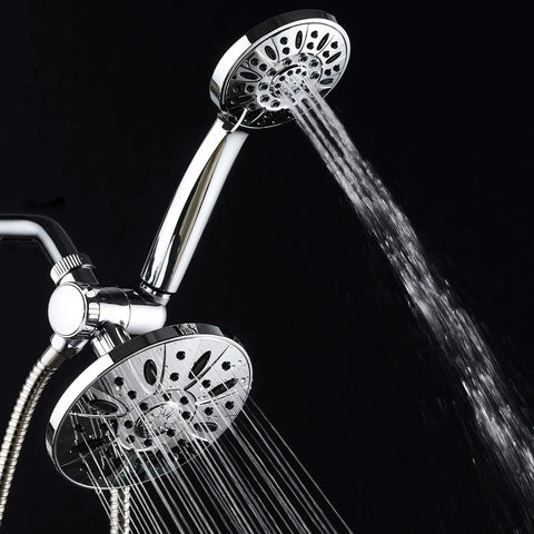 Premium 6 Inch High Pressure Three Way Rainfall Shower Combo With Dope Rain Head And Six Setting Handheld Use Separately Or Together