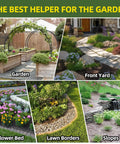 Images showcasing garden, front yard, flower bed, lawn borders, and slopes using Heavy Duty Garden Glue That Sticks Mulch Stones Pebbles Pine Straw and Gravel in Place, Weatherproof and Non Toxic, Covers a Large Area for Gardens Walkways Lawns and Driveways, Keeps Yards Clean and Mulch From Spilling.