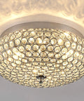 Crystal Flush Mount Ceiling Light Fixture With Sparkling Crystals, Modern Chandelier for Bedroom and Hallway, chrome finish