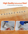 Solid Galvanized Brad Nails For Nail Guns Built Tough And Zero Jamming Risk Smooth Shooting Fasteners For Diy And Furniture Assembly Projects Assorted 18 Gauge Sizes In 3 4 1 1 4 And 2 Inches with galvanized steel in wood.