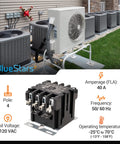 Ultra Durable Heavy Duty 4 Pole Contactor 40 Amp 120 VAC Coil for HVAC systems in front of outdoor AC units