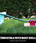 Drill Pump Attachment With Self Priming Water Transfer Pump For Drills, 750 GPH, garden hose setup in yard