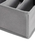 Organize Your Dresser Like A Boss With Heavy Duty Deep Drawer Organizers Collapsible Breathable Canvas Storage Bins Gray close-up of fabric texture and stitching details.