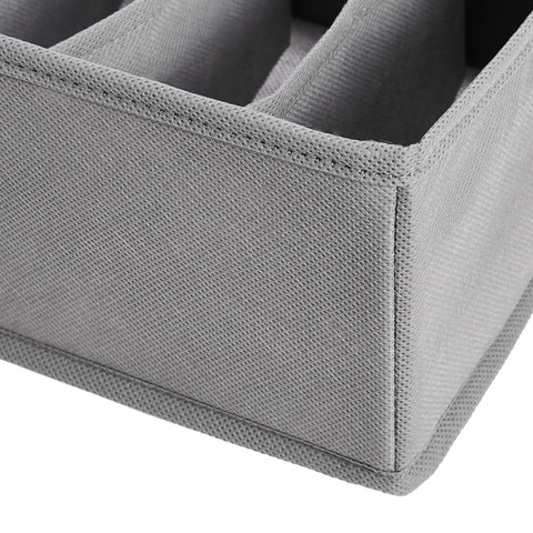 Organize Your Dresser Like A Boss With Heavy Duty Deep Drawer Organizers Collapsible Breathable Canvas Storage Bins Gray close-up of fabric texture and stitching details.