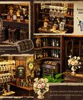 DIY Book Nook Kit Corner Tavern Miniature Dollhouse with detailed tavern scene, 3D wooden puzzle for bookshelf decor, easy assembly