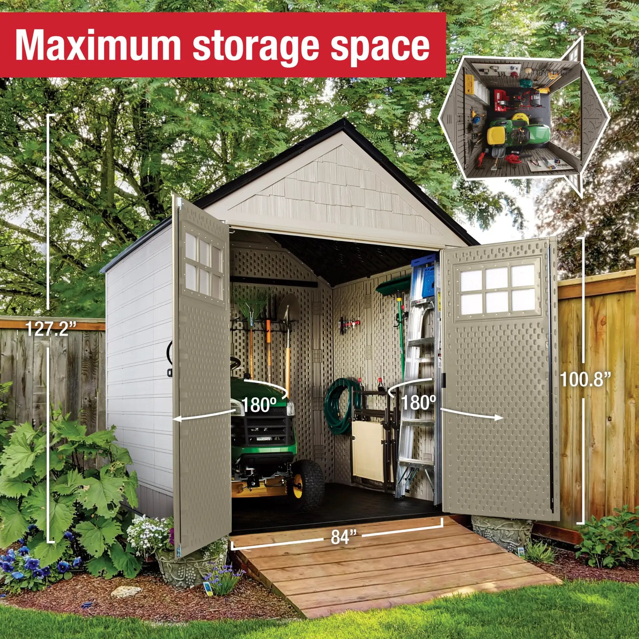 7x7 Weatherproof Outdoor Storage Shed for Garden Tools ✓