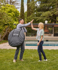Couple with carry bag for Pop Up Screen Tent With Carry Bag 6 By 6 Feet Portable Screen Room Canopy For Patio Backyard Deck.