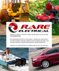 Rare Electrical logo with vehicles including a tractor, lawnmower, boat, and car in the background.