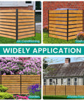 Privacy Screen Fence Outdoor Two Panels 48 Inch Wide 48 Inch High Wood Enclosure for Air Conditioner and Trash Can Shelter