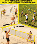 Four Square Volleyball Game Set With 4 Way Cross Net For Backyard And Beach Portable Outdoor Volleyball And Badminton Combo Net For Four Players Includes Carrying Bag on beach