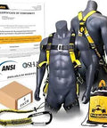 Supercell Safety Harness With Premium Shoulder Padding For Full Body Fall Protection Heavy Duty ANSI OSHA Rated, mannequin display