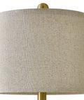 Close-up of a beige fabric lampshade from the Farmhouse Ceramic Table Lamps Set Of 2 With 3-Way Dimmable Touch Control White Bedside Lamps