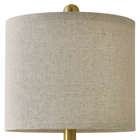 Close-up of a beige fabric lampshade from the Farmhouse Ceramic Table Lamps Set Of 2 With 3-Way Dimmable Touch Control White Bedside Lamps
