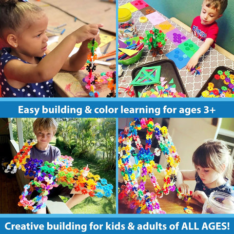 500 Piece Interlocking Disc Toy For Creative Building And STEM Learning Ages 3 And Up Colorful Construction Blocks For Kids Teens Adults Boys And Girls Includes Storage Jar And Idea Book For Totally Fun Projects. Kids build colorful disc structures with 500-piece interlocking plastic blocks