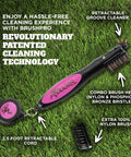 Golf Club Cleaner With Ergonomic Grip And 2.5 Feet Retractable Cord, Pink, Replaceable Bristle Heads And Groove Cleaner For Clean Clubs And Sharper Shots On The Course, black pink brush