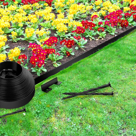 Durable Flexible Landscape Edging Border Kit For Garden Beds No Dig Lawn Edging with thickened top edge and stakes