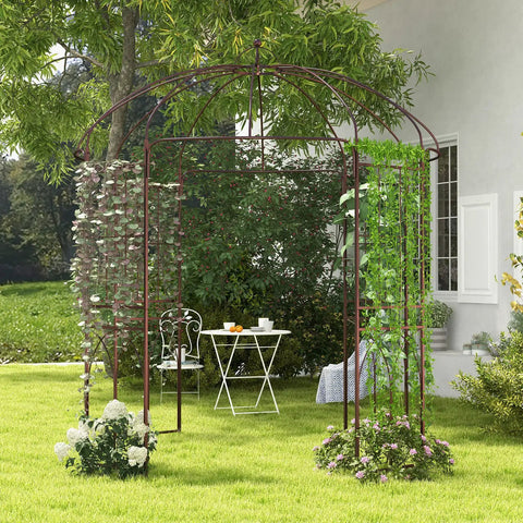 Birdcage Style Garden Arbor With Heavy Duty Metal Frame And Four Climbing Trellises Outdoor Gazebo Pergola Arch For Climbing
