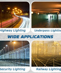 Various lighting applications including highway, underpass, security, and railway using Low Pressure Sodium HID Clear Light Bulb 1800K Warm White BY22D Base, 55W Energy Efficient Lamp for Outdoor Industrial Use, Long Lasting Bright White Glow, Pack of 1