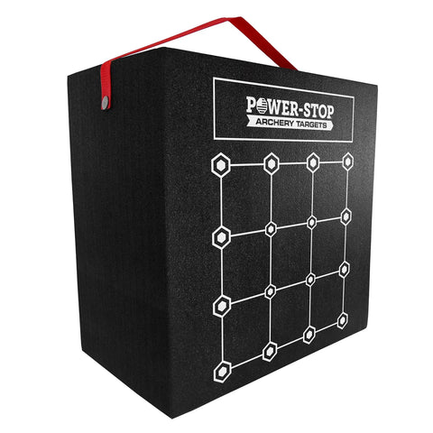 24 Inch Pro Series Big Block Foam Archery Target For Broadheads And Field Tips with grid pattern and red handle