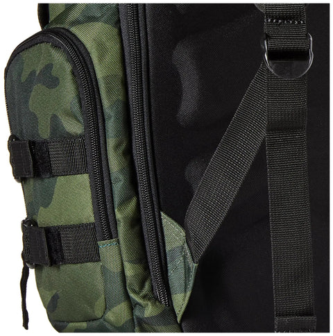 Close-up of Core Camo Everyday Backpack With 23L Capacity Padded 13 Inch Laptop Sleeve durable camo pattern and strap detail