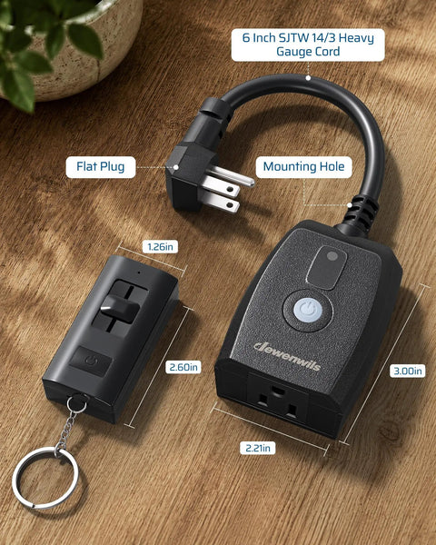 Ultimate Outdoor String Light Dimmer With Hella Smooth Stepless Slider For 10 To 100 Percent Brightness Control and separate remote.