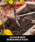 Premium Stainless Steel ComfortGEL All In One Hoe Cultivator With Comfy Grip For Weeding, Soil Aeration, And Bed Prep, Rust Resistant Garden Tool In Red