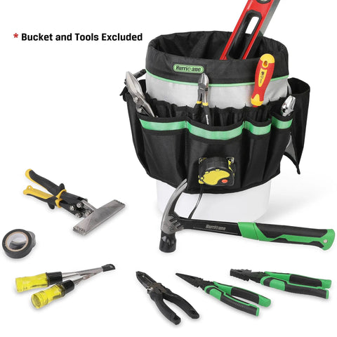 5 Gallon Bucket Tool Bag Organizer With 52 Pockets Waterproof Garden Caddy Fits Most Buckets Heavy Duty 1680D Polyester