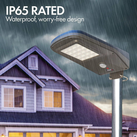 Super Bright 3000 Lumen Solar Street Light With Remote Outdoor Solar Powered Flood Light Dusk To Dawn Waterproof Motion Sensor